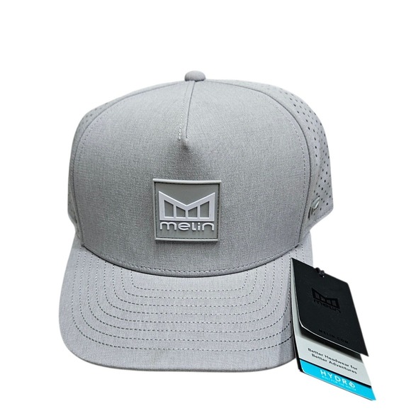 Melin Odyssey Stacked Hydro Hat Classic Heather Grey NWT Water Resistant Cap